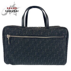 Dior Trotter Oblique Street Black Canvas Leather Handbag Vanity Bag